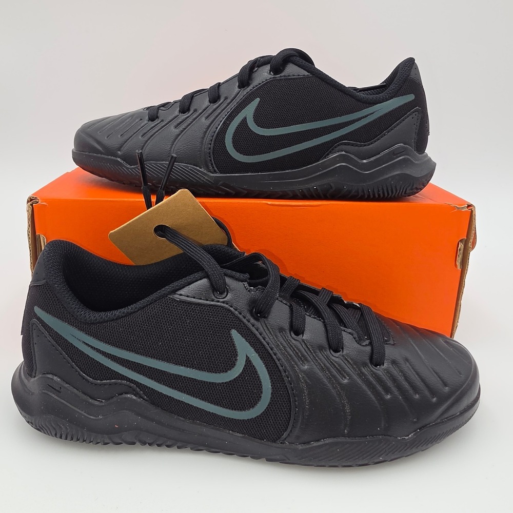 Nike Jr Legend 10 Club IC Black Deep Jungle Soccer Shoes DV4354-002 Kids 2.5Y